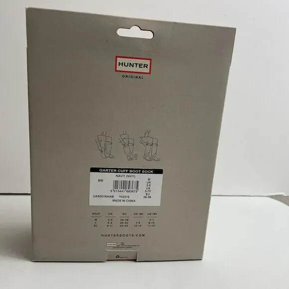 Hunter Womens Boot Socks M 5-7 Garter Cuff Tall Wellington Recycled Fleece - Picture 4 of 9